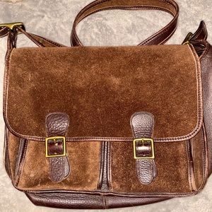 Vintage Suede Coach Crossbody Messenger Bag